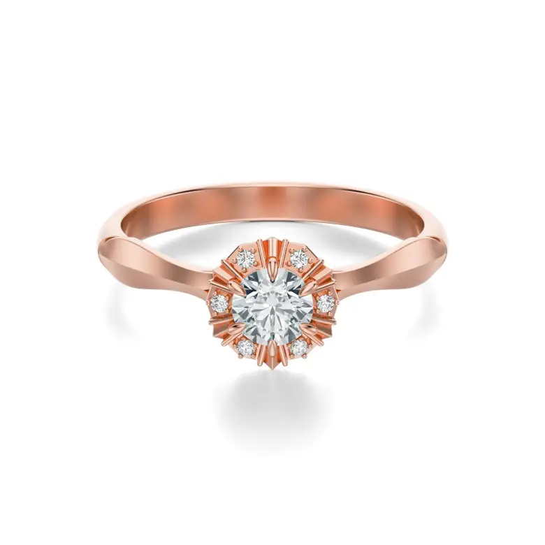 Pierścionek z różowego złota z diamentami AJPZ_082